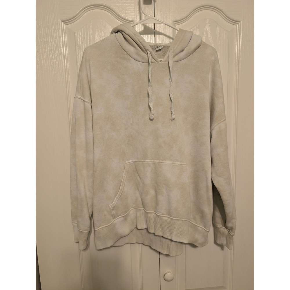 Aerie Tan/White Cloudy Pullover Hoodie Long Sleeve Women's Size Small